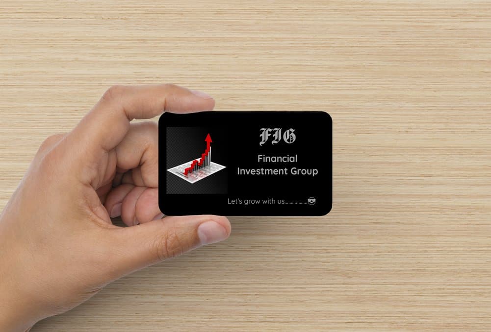 Front side of Financial Investment Group business card